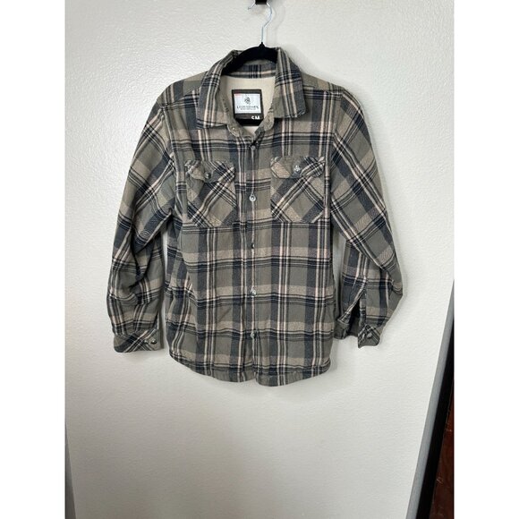 Legendary White Tails Mens Green Flannel‎ Jacket Small button up cotton fleece - Picture 4 of 6